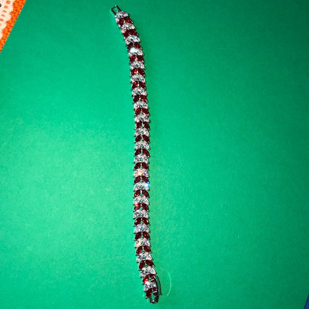 Ruby Gem And Silver Woman’s Bracelets - image 7